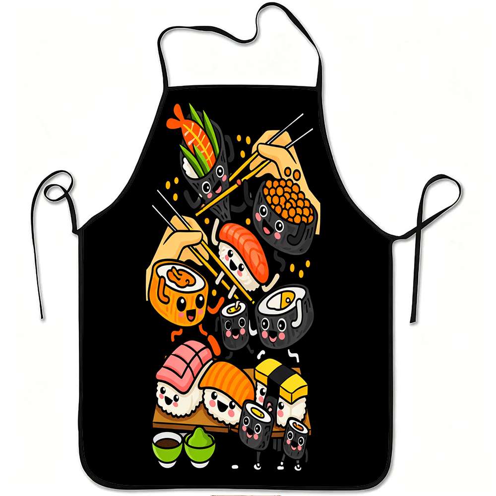 Home Cooking Japanese Food - Niedliche Kawaii-Schürze mit Sushi-Muster – Lustige