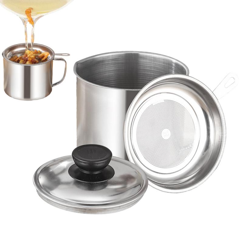 Home Cooking Oil Filter - Edelstahl-Ölfilter für Küche, Speiseöl, Aufbewahrungstopf, großes