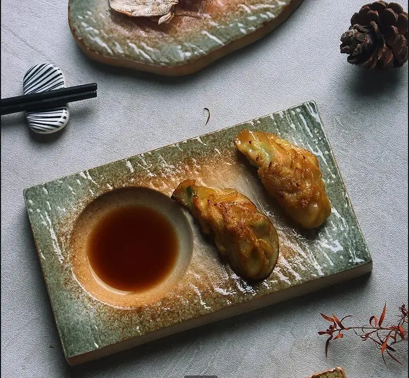 Home Cooking Japanese Food - Vintage Keramik Steak Teller Japanisches Hotel