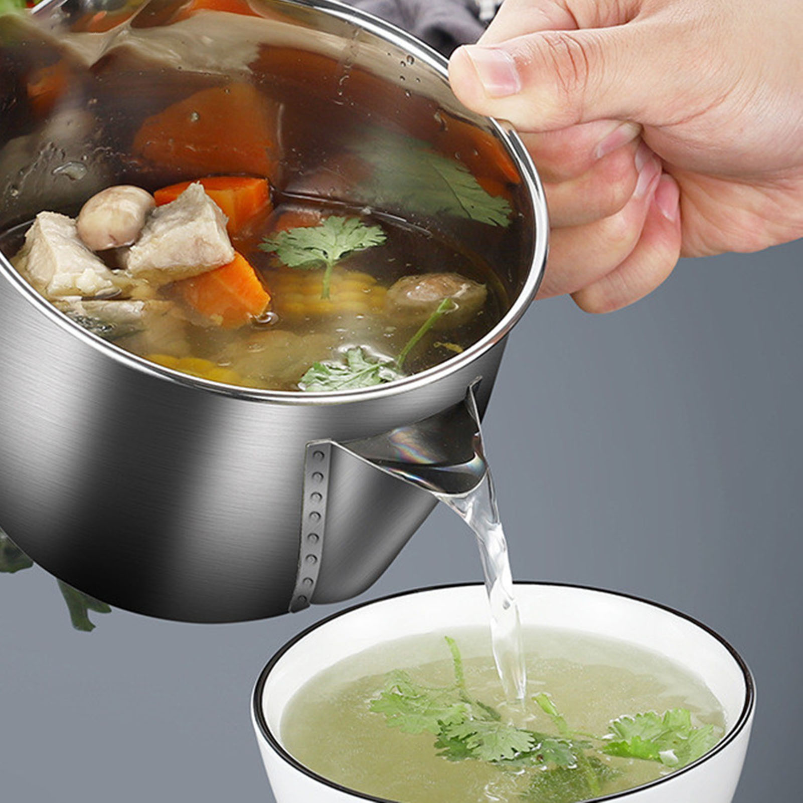Home Cooking Oil Filter - Edelstahl Suppe Schüssel Soße Öl Fett
