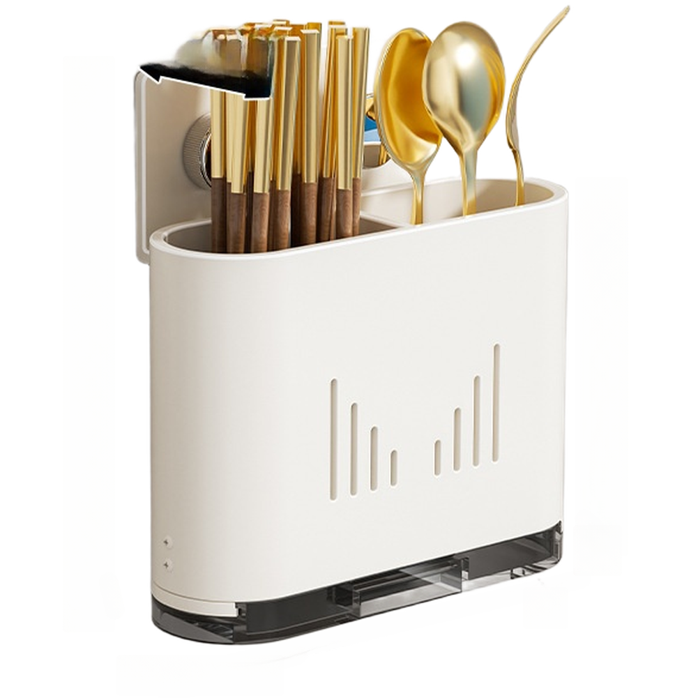 Home Cooking Utensils - Wandmontierter Utensilienhalter mit Abtropfschale für Löffel,