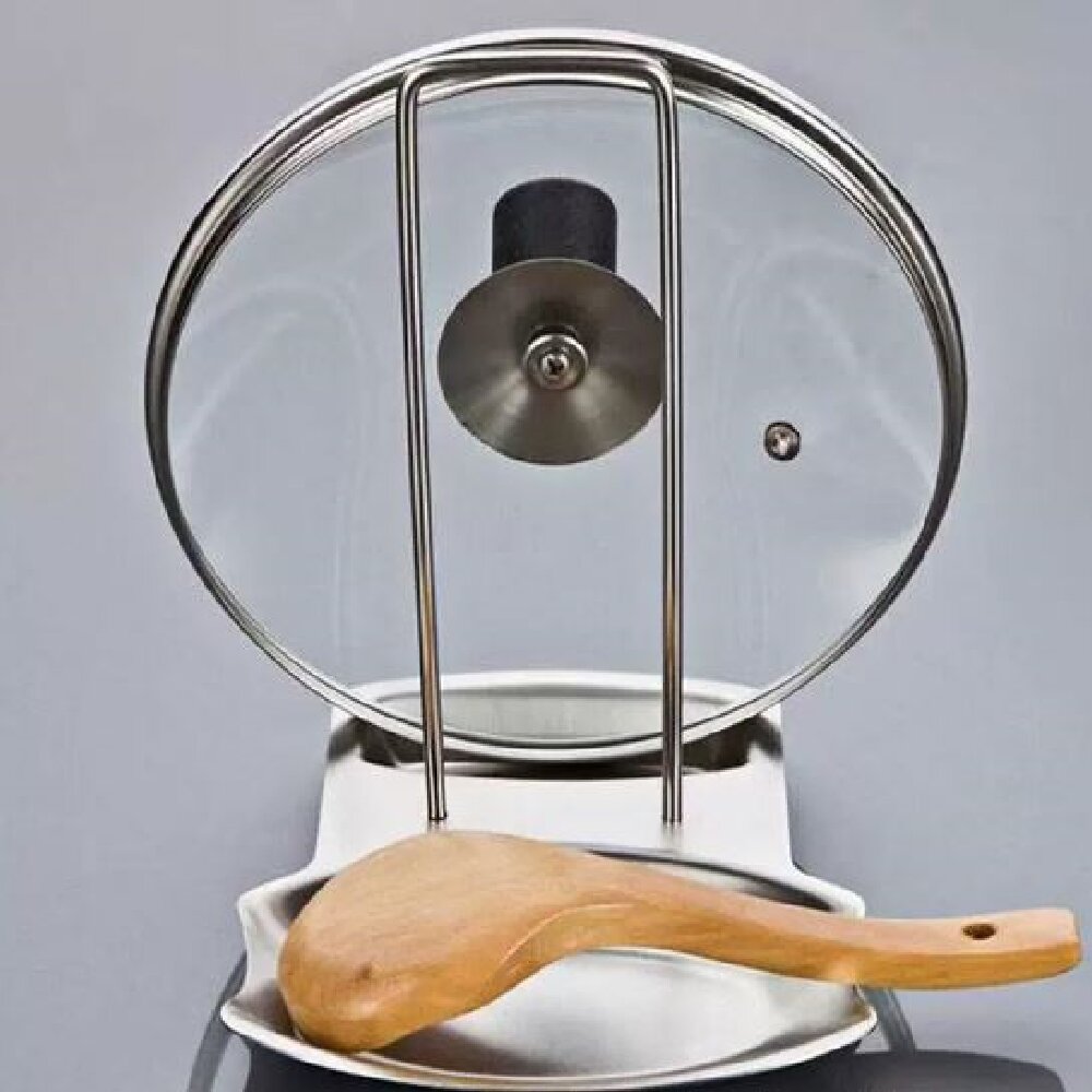 Home Cooking Utensils - Edelstahl-Topfdeckelhalter Küchen-Aufbewahrungsregal für Utensilien und Geschirr