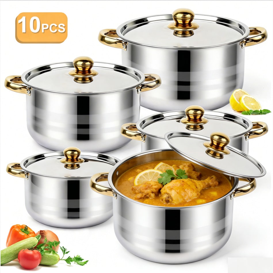 Edelstahl-Topfset, modernes Lu – Home Cooking Utensils Bewertung und Preis