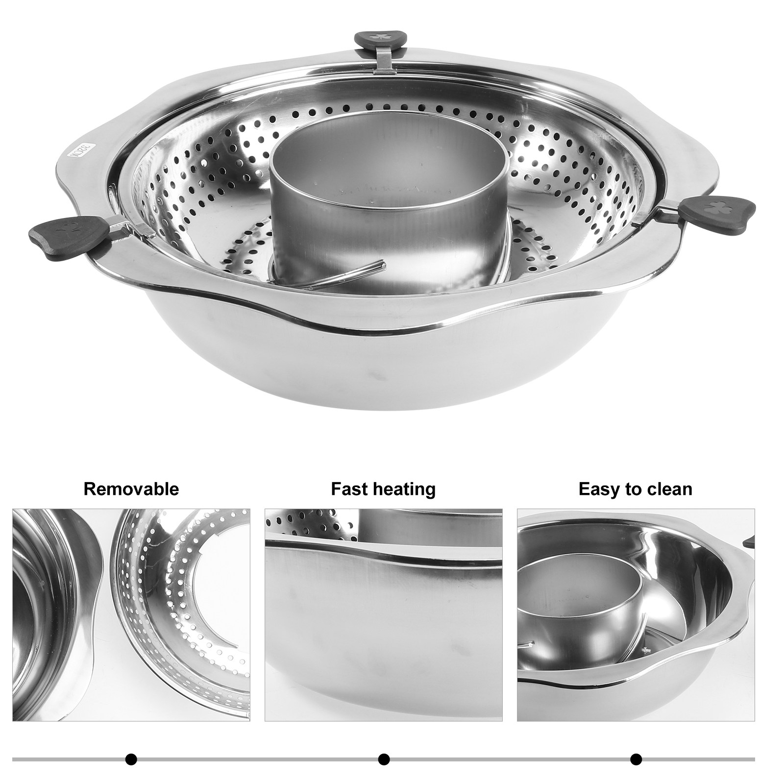 Drehbarer Edelstahl-Hotpot mit – Home Cooking Utensils Bewertung und Preis